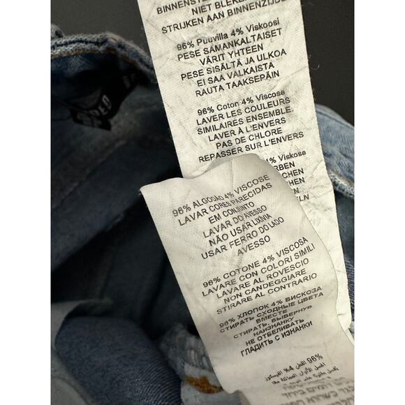 Missguided Light Wash Blue Denim Distressed Straight Jeans Women's Size 6 Petite - Picture 6 of 9